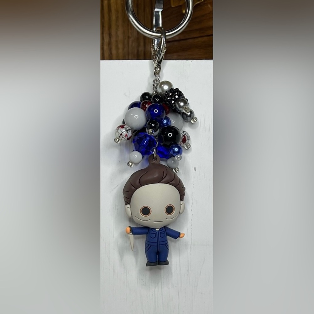 Halloween Michael Myers Beaded Bag Charm/Keychain